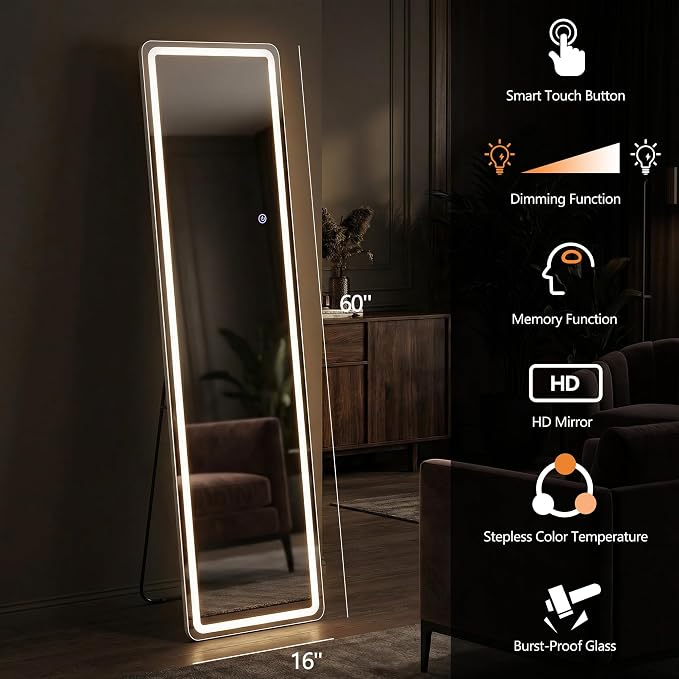 60"x16" LED Full Length Mirror - Image 6