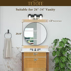 TETOTE Silver Round Mirror for Bathroom, 30 Inch Modern Circle Mirrors - Image 2