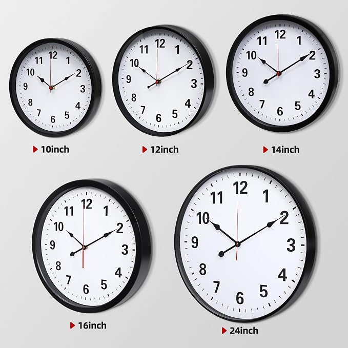 LEIKE Metal Large Wall Clock 24IN Black, Retro Silent Quartz Battery Operated - Image 3