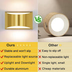 Aipsun 2 Pack Brushed Gold Wall Sconce Indoor Wall Lights Hardwired Up and Down - Image 8