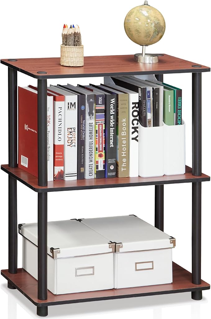 Furinno TURN-N-TUBE Storage Shelves, 3-Tier Book Shelf, Corner Shelf, Toolless - Image 4