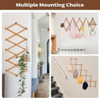 SCUNDA Wall Rack with 16 Hooks, Wooden Wall Expandable Coat Rack - Image 5