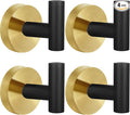 4 Pack Robe Towel Hooks Coat Black Gold Wall Hook Stainless Steel Heavy Duty by Homagic