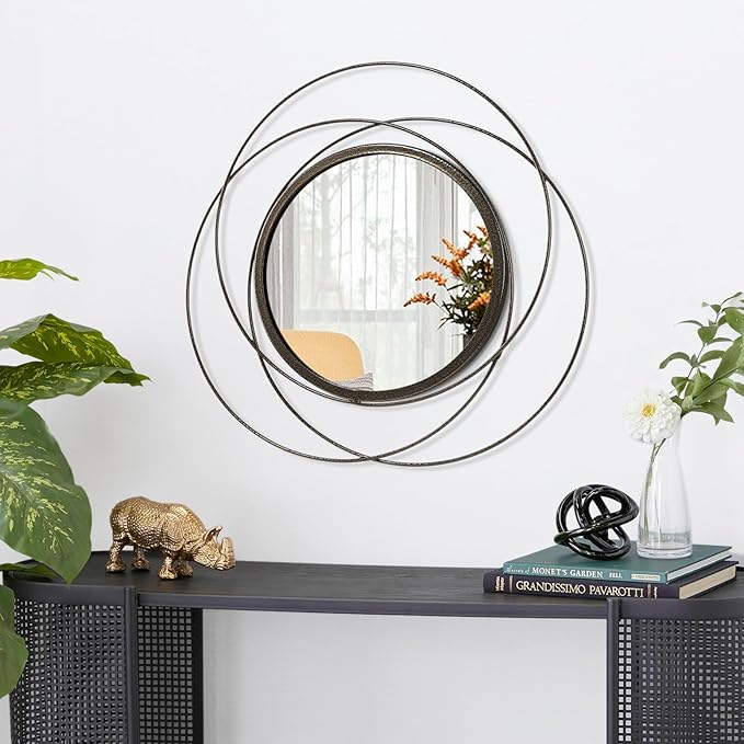 Circle Mirror Wall Decorative Metal Mirror Art Small Round Wall-Mounted Mirror - Image 2