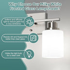 Ascher Bathroom Light Fixtures, 2-Light Vanity Light Over Mirror, Brushed - Image 5