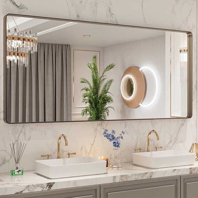 LOAAO 72”X32” Bronze Bathroom Mirrors - Image 8