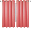 LEMOMO Coral Blackout Curtains 66 x 63 Inch Length/Set of 2 Curtain - Image 2