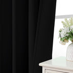 CUCRAF Black Blackout Curtains 54 inch Length 2 Panels Set, Rod Pocket Room - Image 6