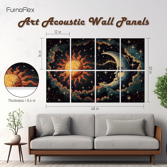 Art Acoustic Panels Tiles Decorative Room Sound Proof Foam Absorbing Panels - Image 3