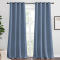 NICETOWN Stone Blue Room Darkening Curtain Panels 90" Length by NICETOWN