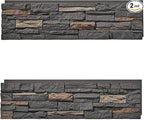 Faux Stone Wall Panels 2-Pack PU Stone Veneer Siding, Mortarless 46.25x12.88 by Wallwell