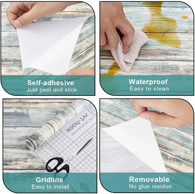 Arthome11x100'' Rustic Wood Contact Paper Peel and Stick Self-Adhesive Wallpaper - Image 6