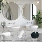 Sunniry White Circle Mirror, Round Mirror 20 inch, Circle Mirrors - Image 2