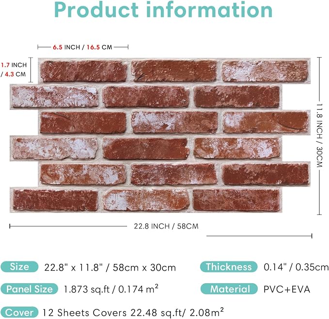 Commomy Faux Brick 3D Wall Panels - Image 6