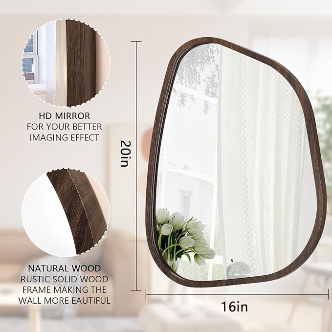 Irregular Asymmetrical Mirror Wall Mounted, Unique Vanity Mirror, Shaped - Image 7