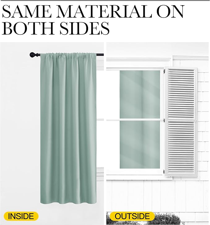 NICETOWN Curtains for Living Room 2 Panels, Rod Pocket Thermal Drapes for - Image 6