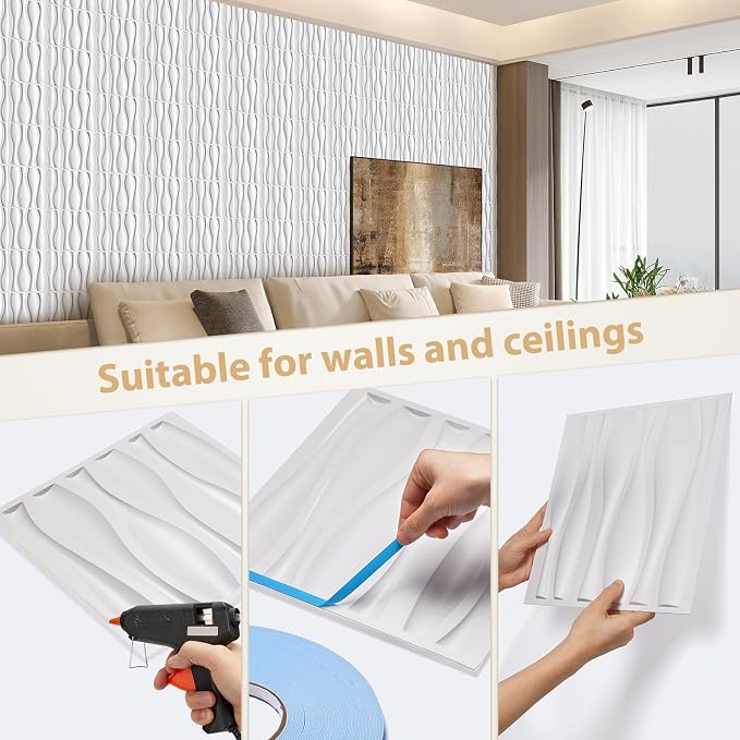 Heikki 30 Pack 3D Wall Panel for Interior Wall Décor, PVC Flower Textured Wall - Image 3