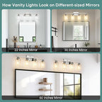 Ascher Bathroom Light Fixtures, 4-Light Vanity Light Over Mirror, Brushed - Image 6