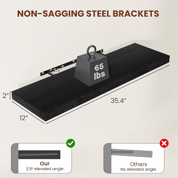 Vivelove 12" Deep Floating Shelves - Image 3