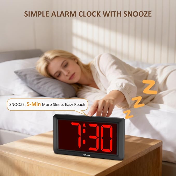 Soobest 9.5 Inch Large Digital Wall Clock Battery Operated, Auto & Manual - Image 9