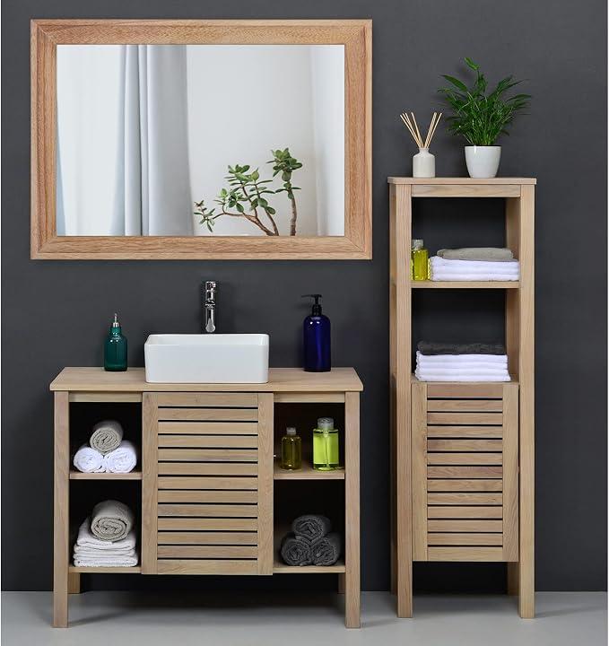 AAZZKANG Rustic Mirrors for Wall Rectangle Wooden Frame Hanging Mirror for - Image 6