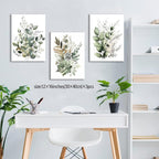 Bwodke Botanical Wall Art Plant Floral Watercolor Canvas Prints Set of 3 Framed - Image 8