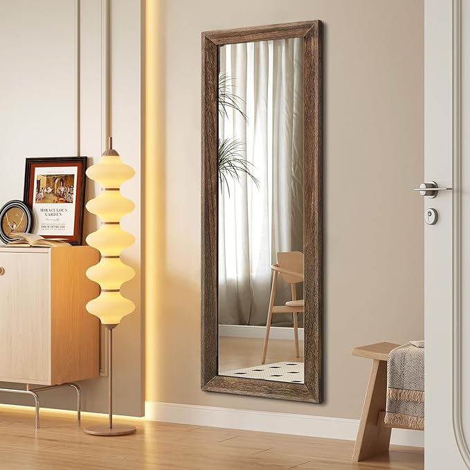 AAZZKANG Hanging Mirror Full Length Retro Large Wooden Framed Full Body Mirrors - Image 5