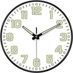 12 Inch Silent Wall Clocks Battery Operated, Glow in The Dark Wall Clock by MABPEDO