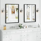 Syndra Black Wood Frame Bathroom Mirror, Waterproof Slim Deep Frame, - Image 2