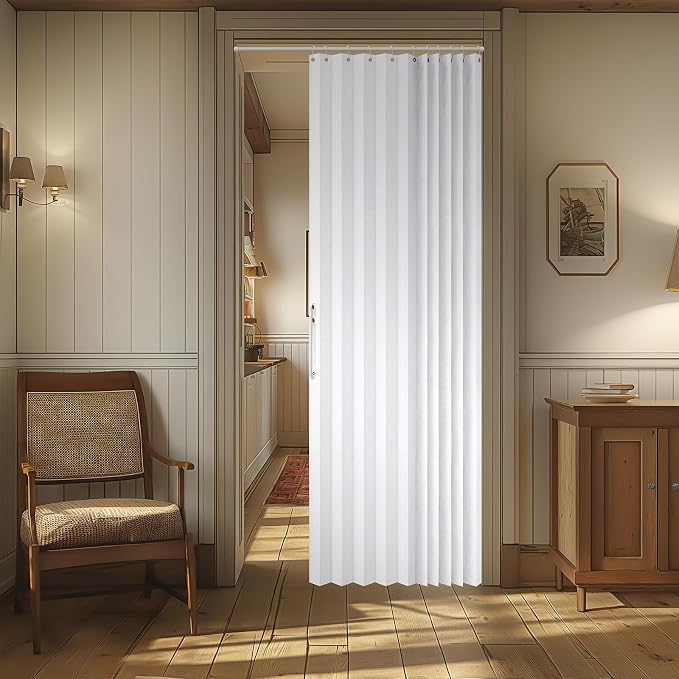 AJAZZ 100% Blackout Accordion Doors Interior Magnetic Door Curtain Closet Door - Image 9