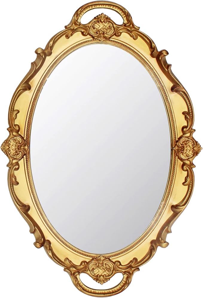 Eaoundm 14.5 x 10 inchs Smallest Oval Antique Decorative Wall Mirror Vintage by Eaoundm