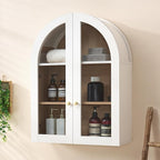 Bathroom Arched Wall Cabinet Over The Toilet Storage Cabinet, 23.6×31.4 Inch by NOWABAY