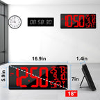 18" Digital Wall Clock Large Display/Bluetooth Sync Time, Large Wall Clock - Image 6