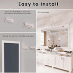 Amorho Bathroom Mirror, 48x40 Inch White Framed Bathroom Mirrors - Image 7