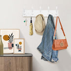 Kuhome Coat Rack Wall Mount Coat Hooks Wooden Hat Rack - Image 4