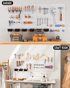 INCLY 158PCS Metal Pegboard Wall Organizer, 48x24 Inch White Pegboard Panels - Image 7