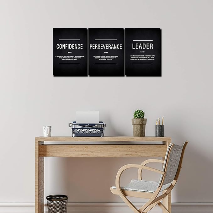 HUADO Motivational Canvas Wall Art, Leader Confidence Perseverance Office Wall - Image 3