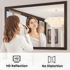 Amorho Bathroom Mirror Black, 55x40 Inch Thick Metal Framed Wall Mirrors - Image 3