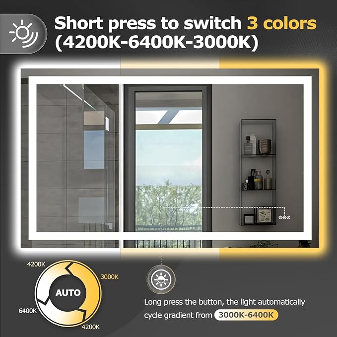 Hivone 55X30 LED Bathroom Mirror - Image 4
