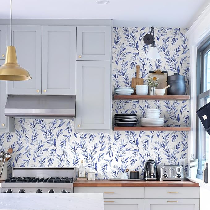Livebor Leaf Peel and Stick Wallpaper Olive Leaf Contact Paper 17.7inch x - Image 8