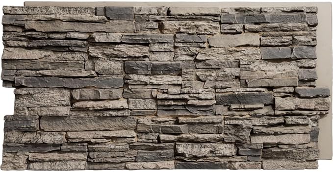 EverStone Canyon Ridge Faux Stone Panel, 45 3/4"W x 24 1/2"H x 1 1/4"D by EkenaMillwork
