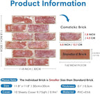 COMSTICKC 3D Red Brick Wall Panel, Peel and Stick Brick Panels - Image 5