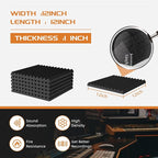 54 Pack Sound Proof Foam Panels |12"×12"×1" Quick-Recovery Soundproof Wall - Image 3