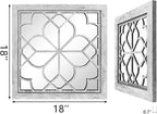 Set of 2 18 Inch Large Square Grey Window Pane Wall Mirrors, Shatterproof - Image 2