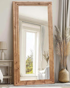 Full Length Mirror 76"x34" Solid Wood Frame Floor Large Mirror - Image 4