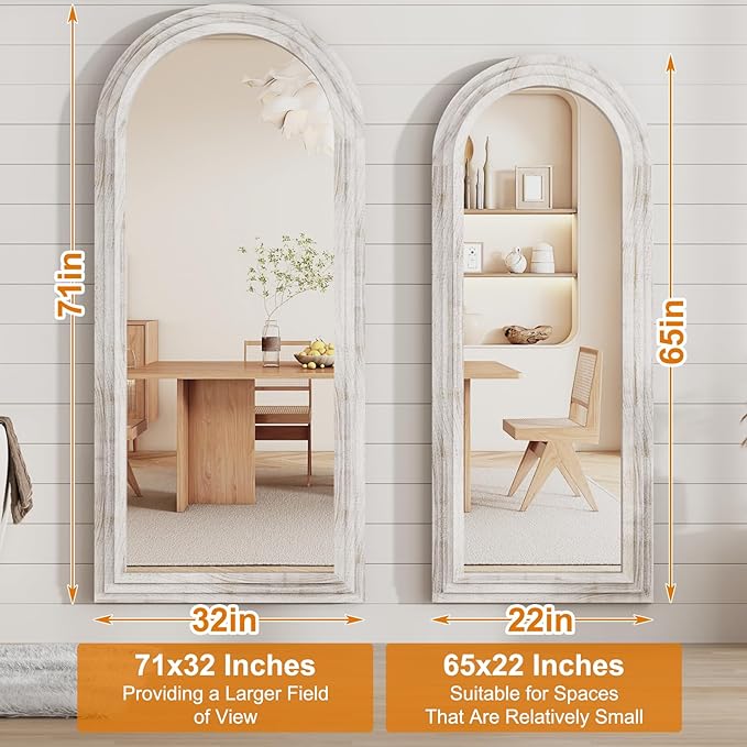 ZHUNFA External Three-Layer Arched Full Length Mirror - Image 4