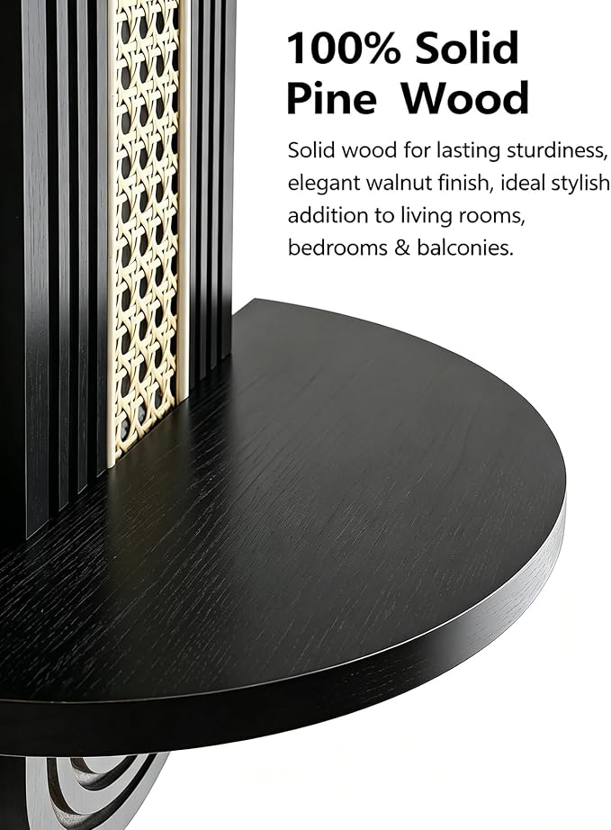 Floating Shelves for Wall, Boho Home Wall Decor, Rattan Plant Shelf Set of 2 - Image 5