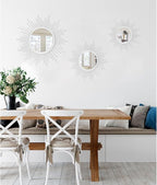 Wall Decor Spoked Sunburst Accent Wall Mirror Round Home Modern Metal Art Mirror - Image 6