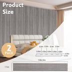 2 Pack Wood Panels for Wall, 106.3" × 11" Wood Slat Acoustic Panels for Wall - Image 2