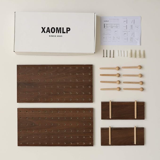 Wooden Pegboard Modular Display Organization Storage Wall Hooks Shelf - Image 7